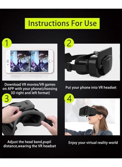 VR Headset Virtual Reality Glasses Compatible for IOS and Android.