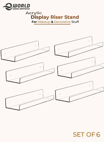 Pack of 6 clear Acrylic Display Riser for jewelry and Decorative stuff