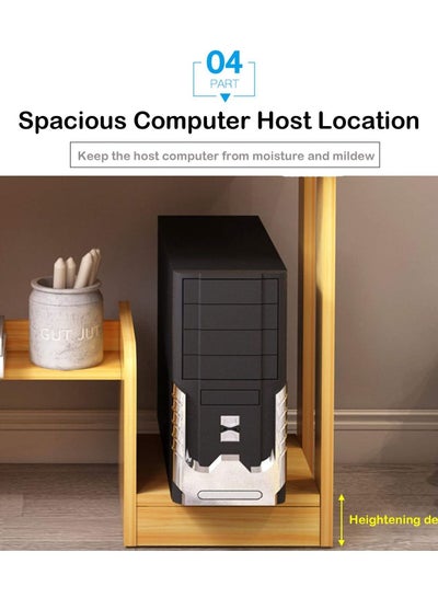 Professional Workstation with Large Laptop Table Desktop Bookshelf Drawers Shelves for Storage and Organisation study Workspace for Home Office