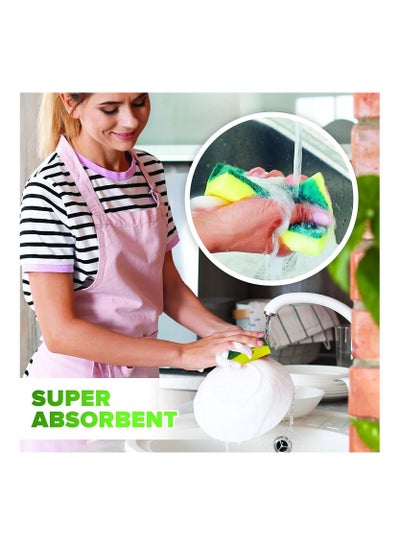 Pack of 10 Heavy Duty Scrub Sponge Dual Sided Dishwashing & Cleaning Sponge for Kitchen