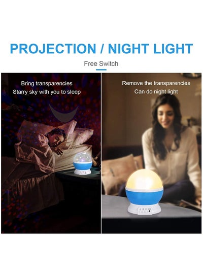Decorative Stars Night Light Nebula Projector LED Lamp with 360 Degree Rotation 4 LED Bulbs USB for Room Decor Adults and Children Kids Bedroom