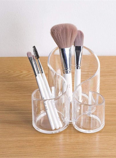 Acrylic 3 Compartment Countertop Makeup and Cosmetic Holder Organizer