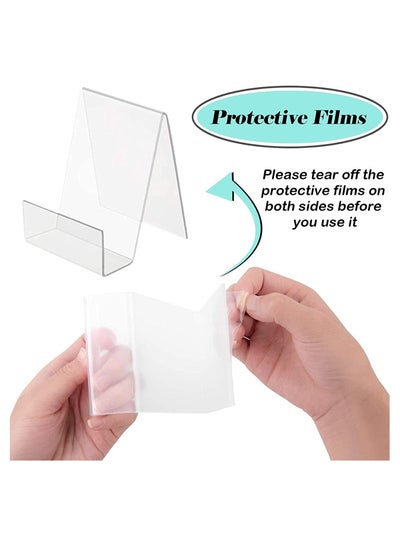 5 pieces Acrylic Book Stand with Ledge, Clear Display Easel, Tablet Holder for Displaying Pictures, Books, Music Sheets, Notebooks, Artworks and CDs