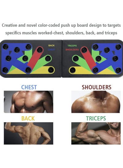9 in 1 Multifunctional Foldable Fitness Pushup Board with Two Handles for Indoor and Outdoor Training