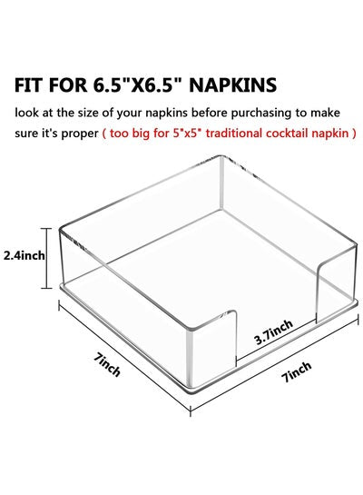 Acrylic Napkin Holder Table top Tissue Dispenser Tray for Bathroom and Kitchen