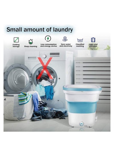 Foldable Ultrasonic High Frequency Mini Washing Machine Lightweight Travel Laundry Washer with Folding Tub