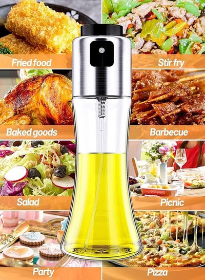 Cooking Oil Dispenser Spray bottle Olive Oil Sprayer Mixer with shower and Brushes for Air Fryer BBQ Grilling and Cooking in Kitchen Glass/Stainless Steel.