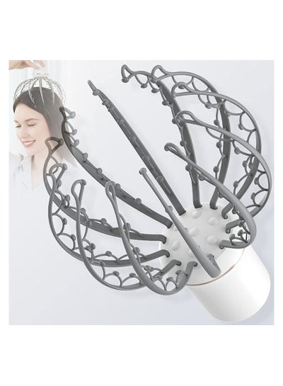 Adjustable Back Stretcher Lumbar Support for Pain Relief with Massaging Points with Electric Octopus Scalp Head Massager for Back Body Relaxation and Stress control.