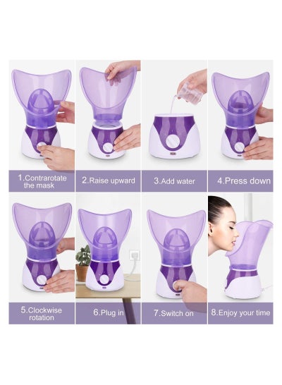 Professional Nano Facial Steamer Hot Mist Home Sauna SPA Humidifier Face Steaming Moisturizing Kit Cleansing Pores Blackhead Remover with Temperature Control for Men and Women