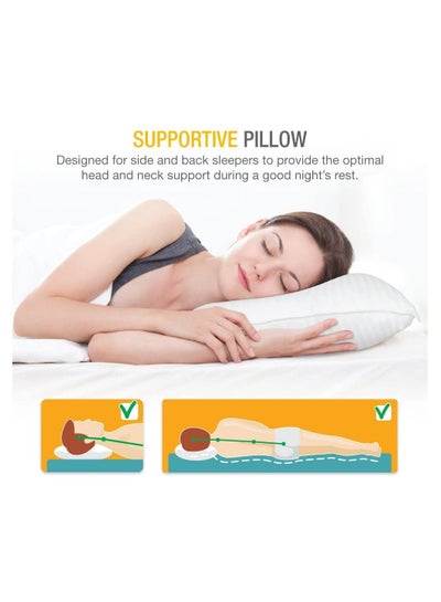 2-Piece Premium Extra Soft Cotton Bed Pillows for Home and Hotel Room