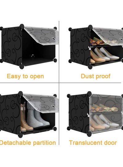 Freestanding 4 Cubes Storage Organiser Rack for Keeping Shoe and Garments