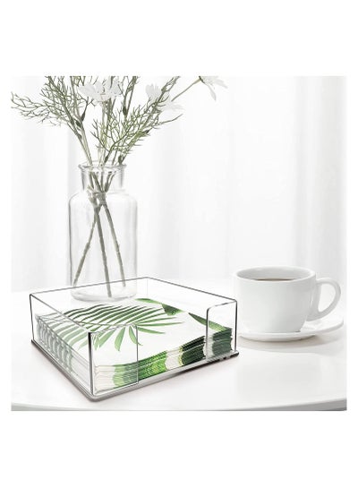 Acrylic Napkin Holder Table top Tissue Dispenser Tray for Bathroom and Kitchen