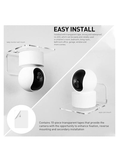 Acrylic Floating Wall Shelves for Security Cameras Baby Monitors Speakers and Decorative Stuff
