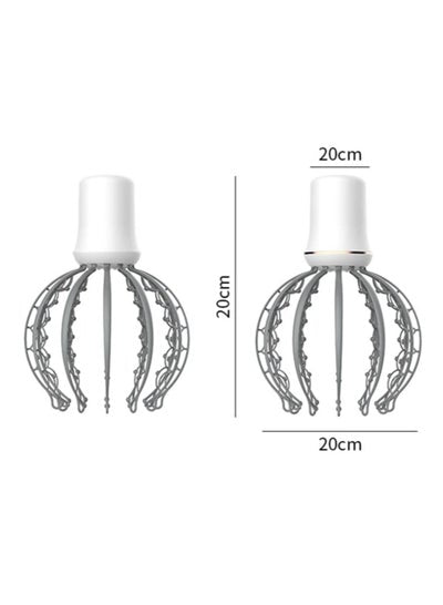 Rechargeable Electric Octopus Head Back Body Massage Relaxation Stress Relief Spa Therapy Hair Massaging Device Scalp Massager with 12 Vibration Claws and Adjustable Modes