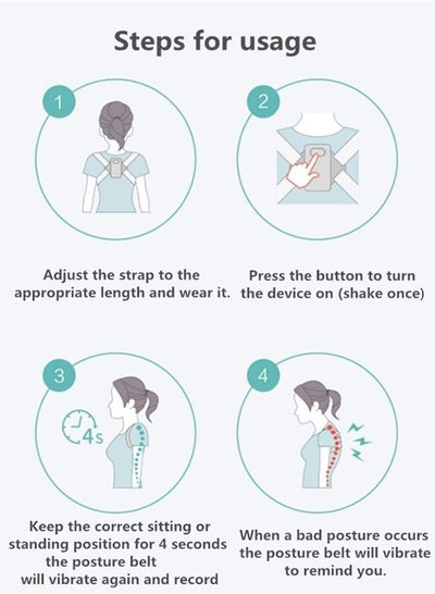 Smart Posture Corrector Belt with Intelligent Sensor Vibration Reminder Back Braces for Men Women