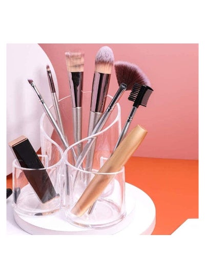 Acrylic 3 Compartment Countertop Makeup and Cosmetic Holder Organizer
