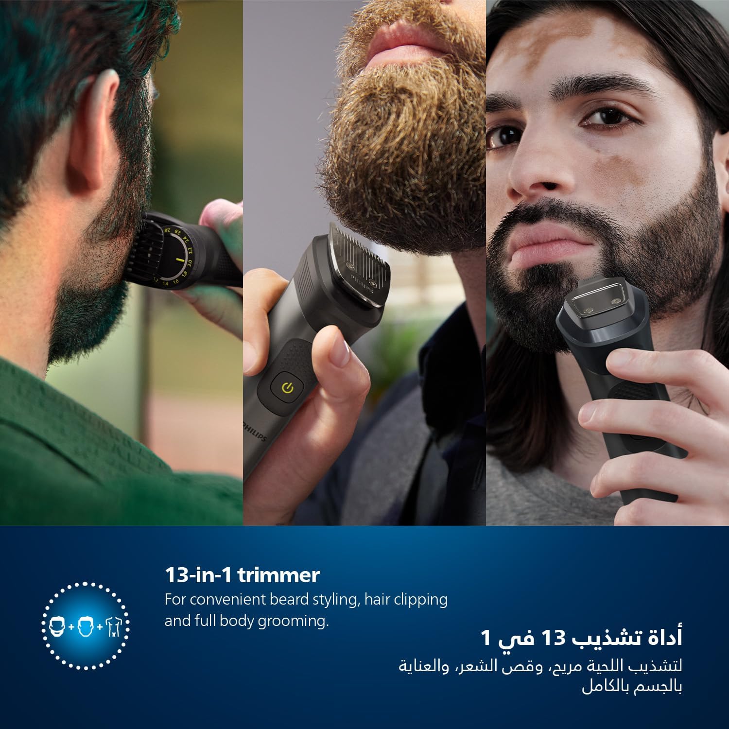 All-in-One Trimmer MG7920/15 13-in-1 Face, Hair And Body Grooming Nose And Ear 120min Cordless, Showerproof Black