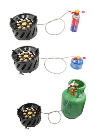 Camping Stove Windproof Portable Copper Outdoor Stoves with 9 Burners Outdoor Cooking Accessories for Backpacking Hiking