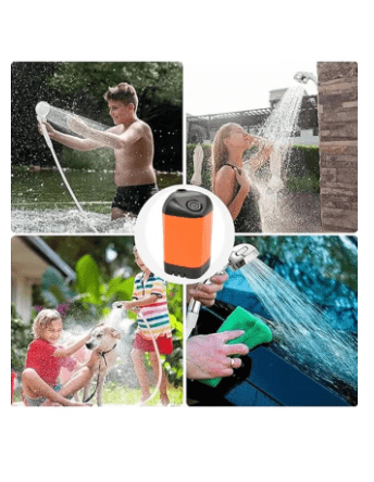 Outdoor Camping Shower Portable Electric Shower Pump Waterproof Outdoor Shower with Digital Display for Camping Hiking Travel
