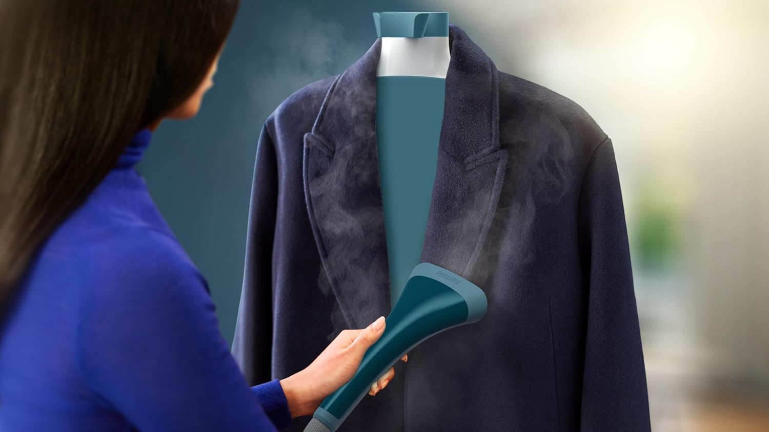 1000 Series Garment Steamer Detachable Water Tank 1.8 L 1800 W STE1040/26 Blue/Silver