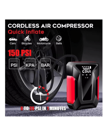 Car Jump Starter with Air Compressor, 39800mAh Battery, LED Flashlight, and Portable Jump Box for Emergency Power and Tire Inflation