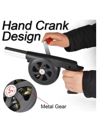 Manual Air Blower or Camping BBQ, Air Blower with Hand Crank for Outdoor Camping Barbecue Fire Bellows Hiking Picnic