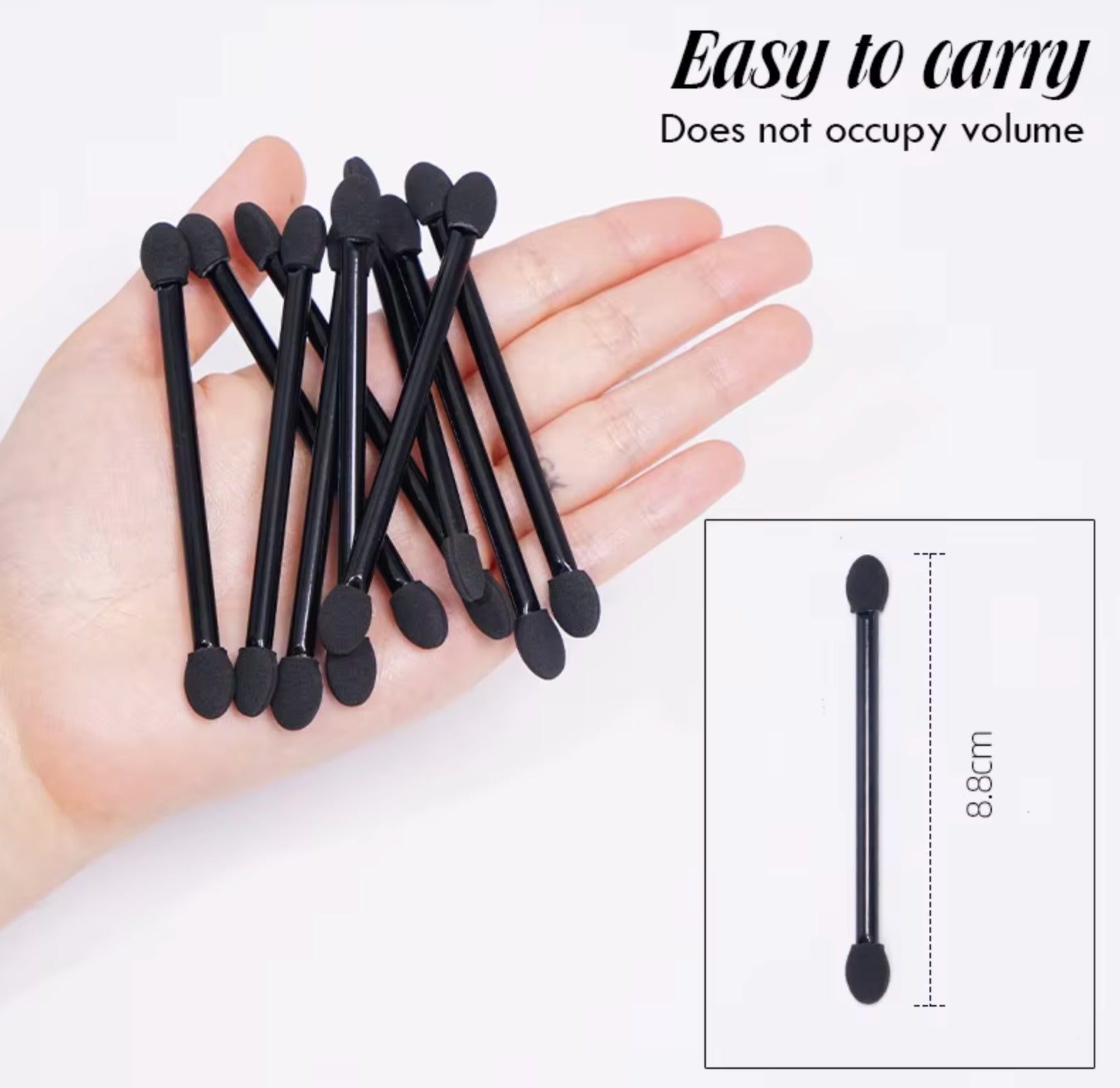 12pcs Eyeshadow Stick Disposable Eyeshadow Brush Double Head Latex Sponge Portable Shadow Base Smudge Makeup Beauty Tools