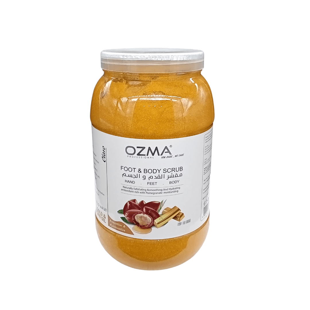 OZMA Clavo Argan and Gold  Effective Moisturizer  Body Scrub for Feet and Body, With Pro-Vitamin B5  Eliminate dead skin cells . 5 KG