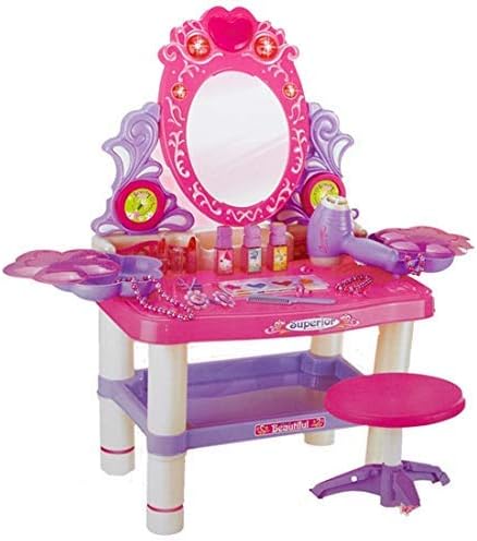 Beauty Dresser Vanity Makeup Play Set Girls dressing table with mirror and music