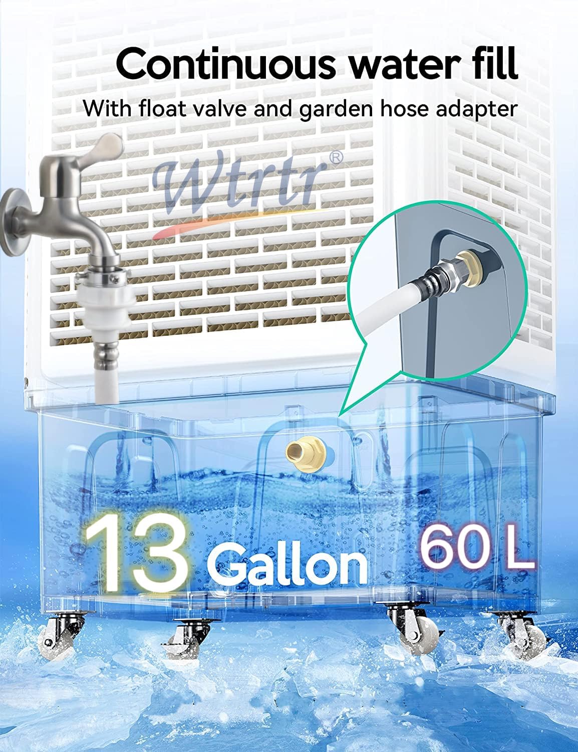 Remote Air cooler.450W Evaporative Air conditioner,Fans (60L)
