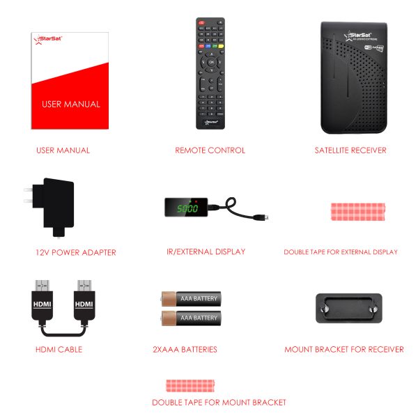 StarSat SR-2090HD Extreme Full HD، 2xUSB، HDMI، EPG، MPEG4، Blind Scan، YouTube، PVR، DVBS2، 3G &amp; WiFi مدعوم (جهاز WiFi غير متضمن)