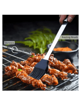 Heavy Duty BBQ Grilling Tools Set-9 Piece Stainless Steel Barbecue Grilling Accessories with Storage Case, Spatula, Tongs, Skewers, Forks,Knife and Basting Brush,Well for Outdoor Party