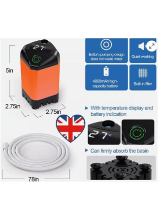 Outdoor Camping Shower Portable Electric Shower Pump Waterproof Outdoor Shower with Digital Display for Camping Hiking Travel