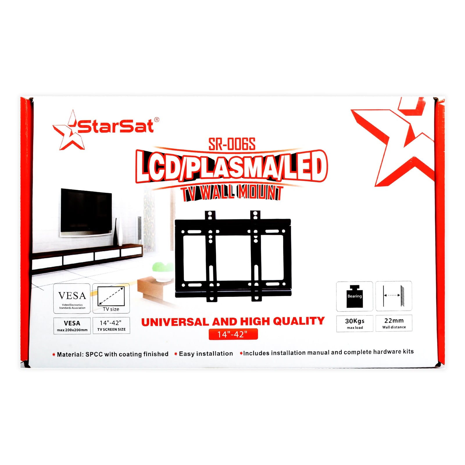 StarSat-006S Universal LCD, Plasma, LED TV Wall mount Up to 30KGgs