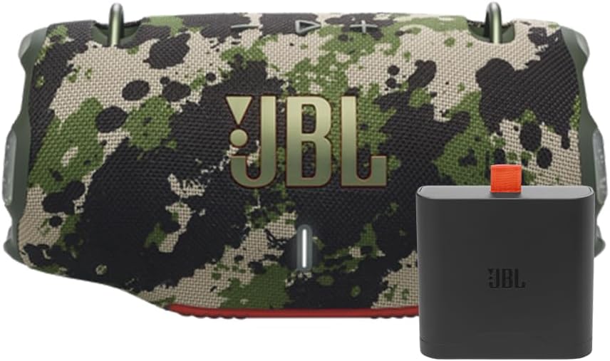 JBL Xtreme 4 Bluetooth Speaker Bundle with Shoulder Strap and Additional Battery 400 (Camo)