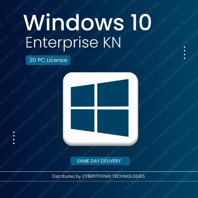 Microsoft Windows 10 Enterprise KN | 20 PC License | Digital License | SAME DAY DELIVERY