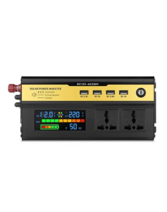 2200W Car Power Inverter - 12V to 220V DC to AC Converter, Dual USB Ports, LCD Display, Modified Sine Wave, Portable for Road Trips, Camping, Emergencies