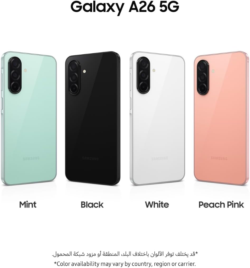 Samsung Galaxy A26 5G, Android Smartphone, 128GB Storage, 6GB RAM, Peach Pink, 50MP Camera, Large Display, Long Battery Life (UAE Version)