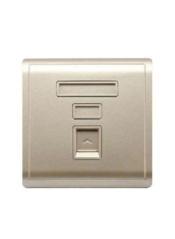 Schneider Electric 1 Gang Shuttered Keystone/ Data Outlet Wallplate without module Wine Gold, RJ45 - E8231RJS_WG_G1