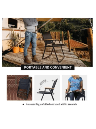 Camping Chair Lightweight Portable Capacity with Armrests for Outdoor Camping Picnic Hiking BS-022