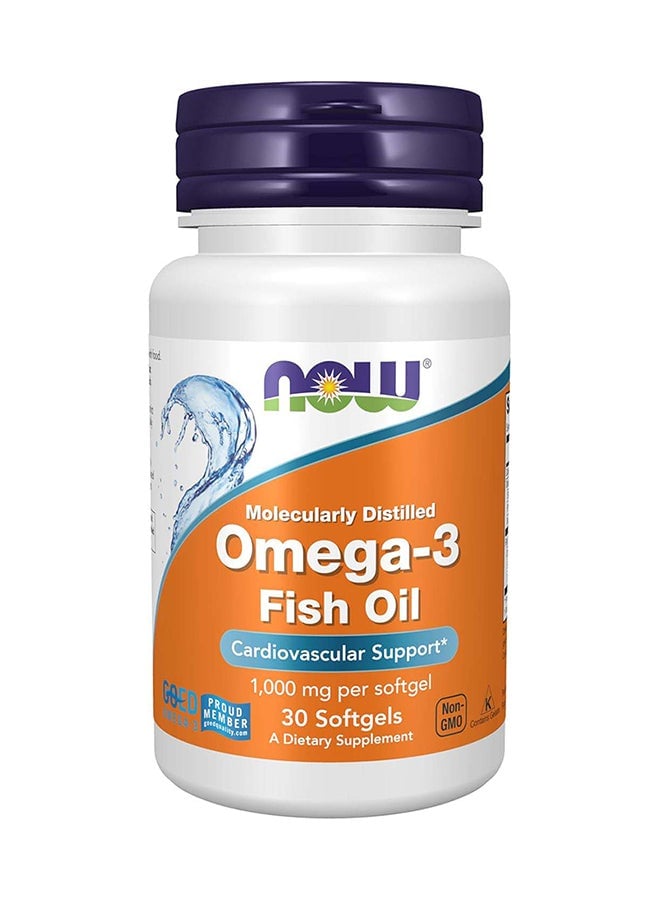 Omega-3, Molecularly Distilled 30 Softgels