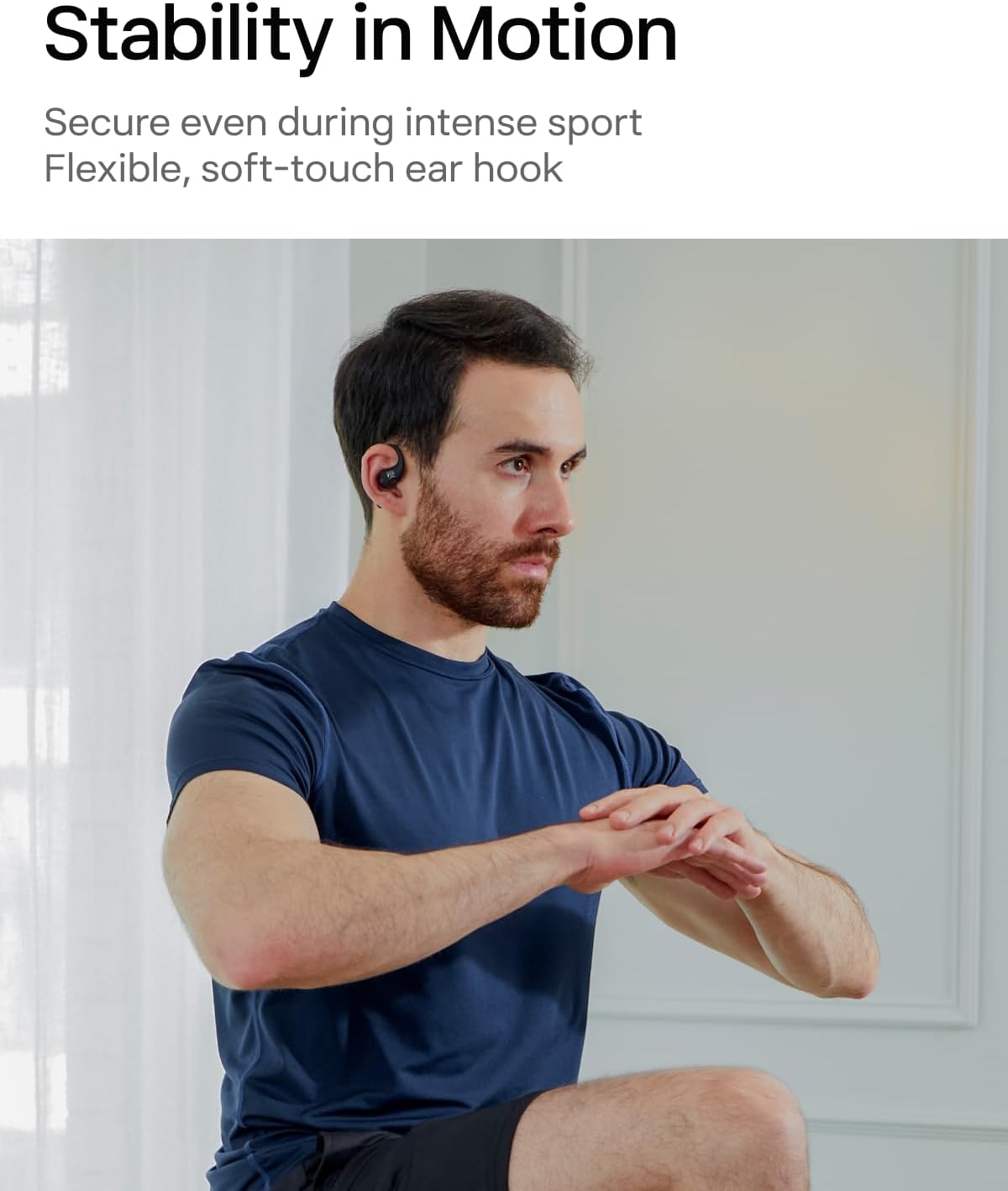 SHOKZ OpenFit Open-Ear True Wireless Bluetooth Headphones with Microphone, Earbuds with Earhooks, Sweat Resistant, Fast Charging, 28HRS Playtime (Black)
