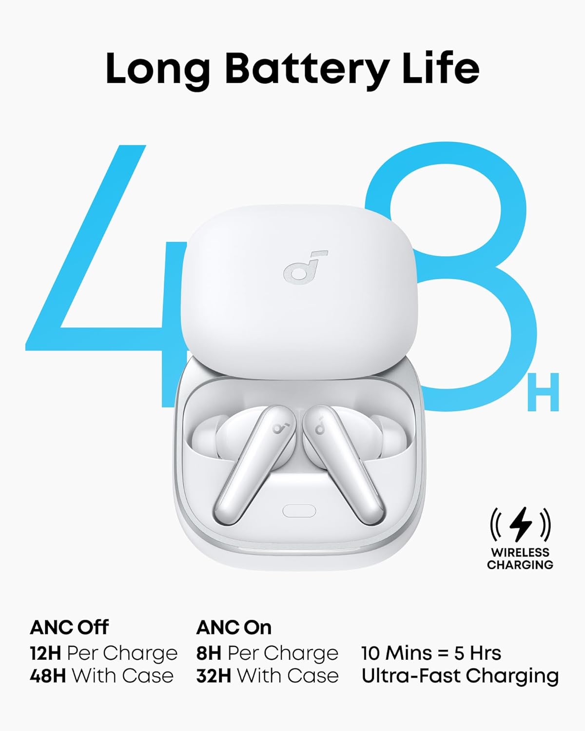 Soundcore Liberty 5 by Anker, Noise-Cancelling Wireless Earbuds, 2x Stronger Voice Reduction, Real-Time Adaptive Noise Cancellation, Fast Charging, Dolby Audio, 6-Mic AI Clear Calls, Long Battery Life