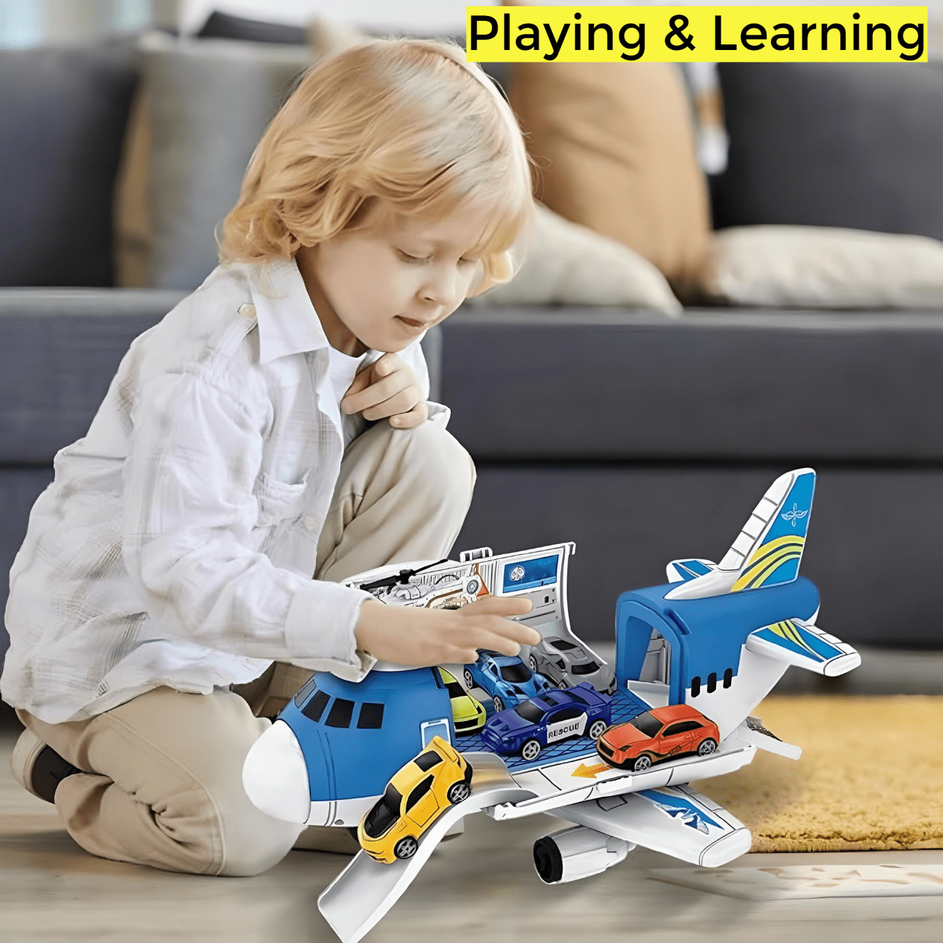 Airplane Cargo Transport Toy - Educational Play Set for Kids