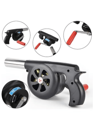 Manual Air Blower or Camping BBQ, Air Blower with Hand Crank for Outdoor Camping Barbecue Fire Bellows Hiking Picnic