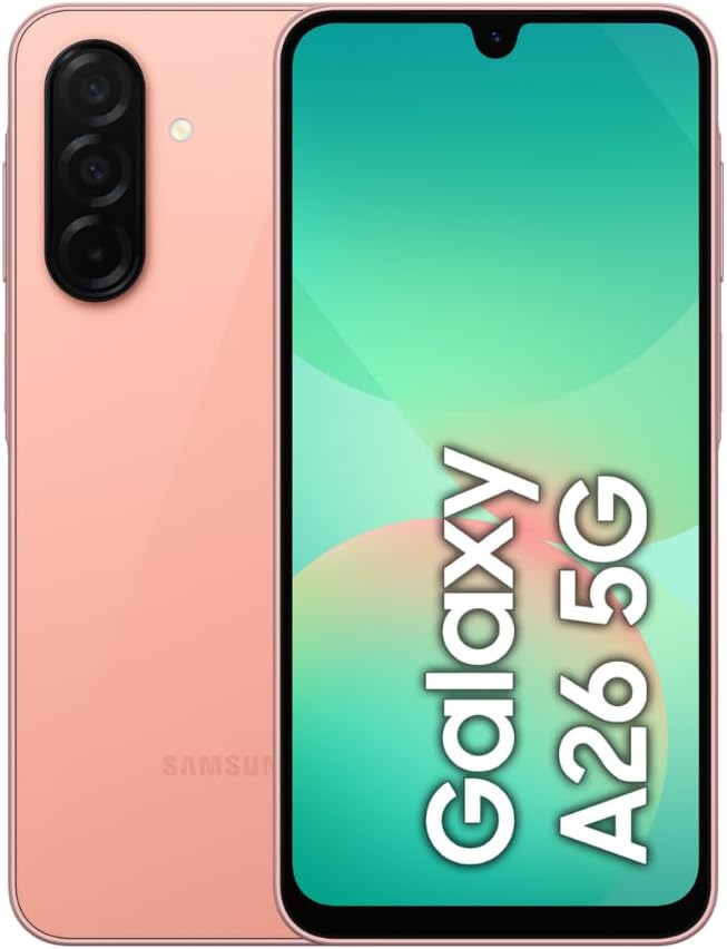 Samsung Galaxy A26 5G, Android Smartphone, 128GB Storage, 6GB RAM, Peach Pink, 50MP Camera, Large Display, Long Battery Life (UAE Version)