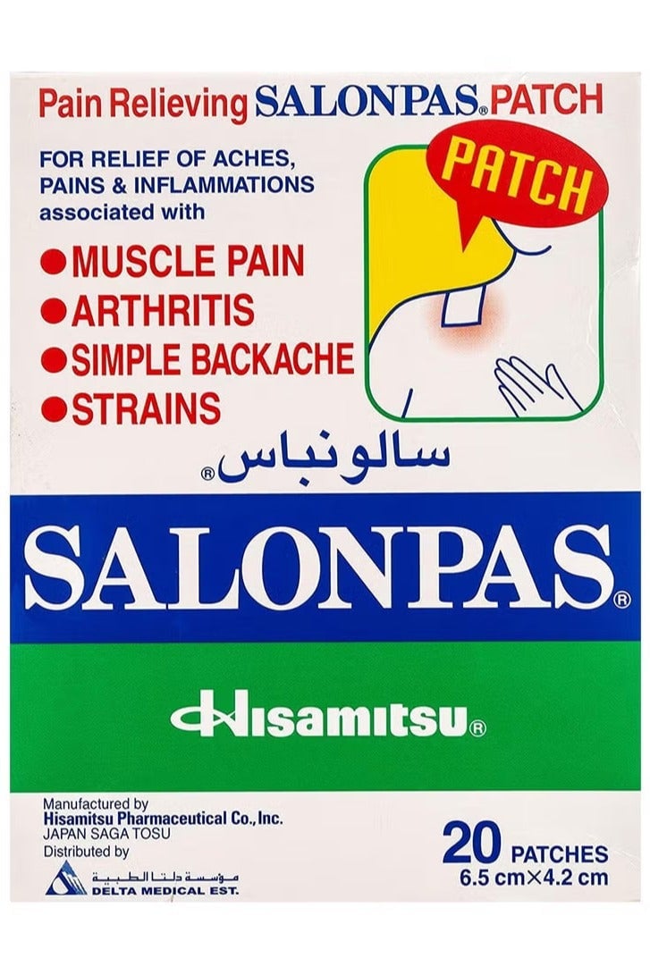 Pain Relieving 20 Patches, 6.5 X 4.2 Cm