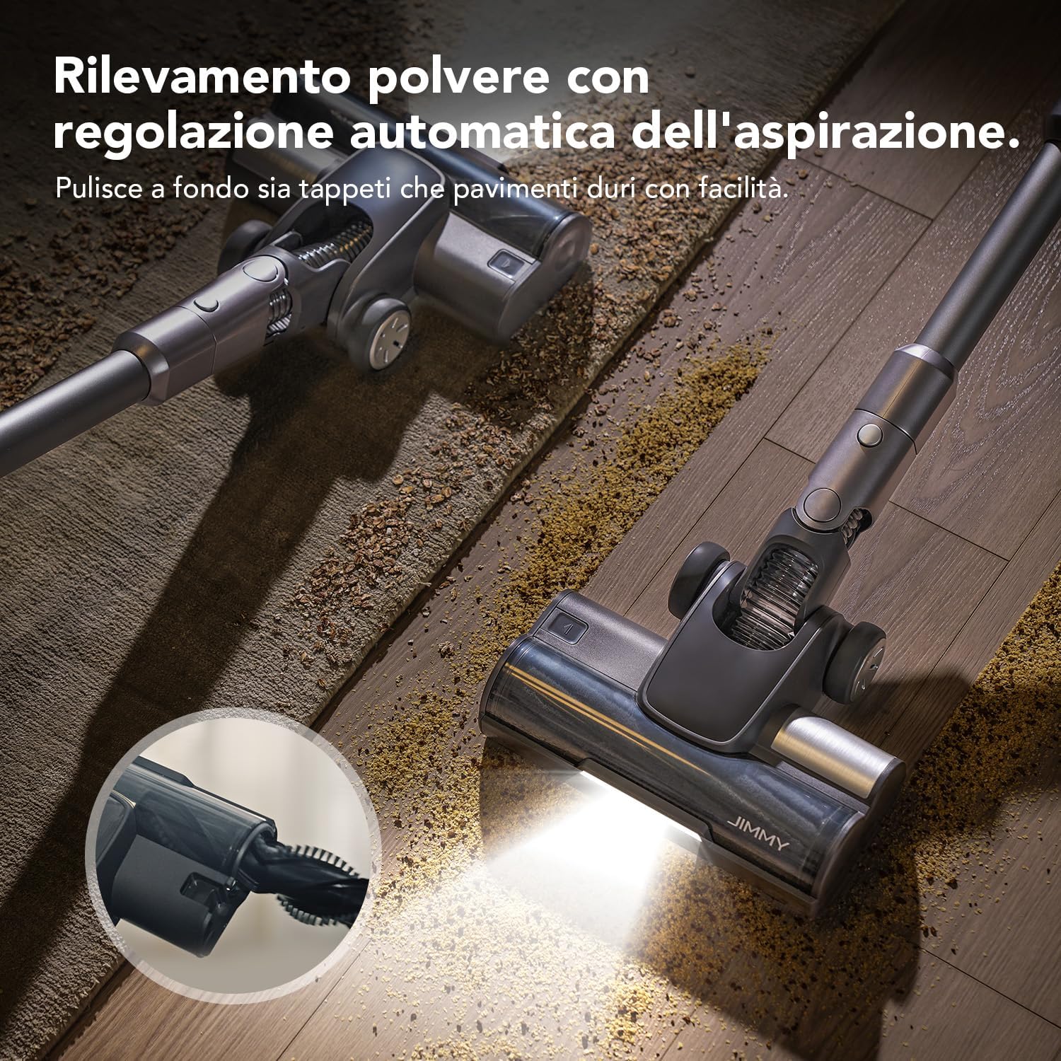 Jimmy H11 Pro Vacuum Cleaner and Floor Scrubber Removable Battery 260AW and 25Kpa Power, 700W, 90 Minutes Runtime, Smart LED Screen, Adaptive Technology, HEPA Filter and Charging Station