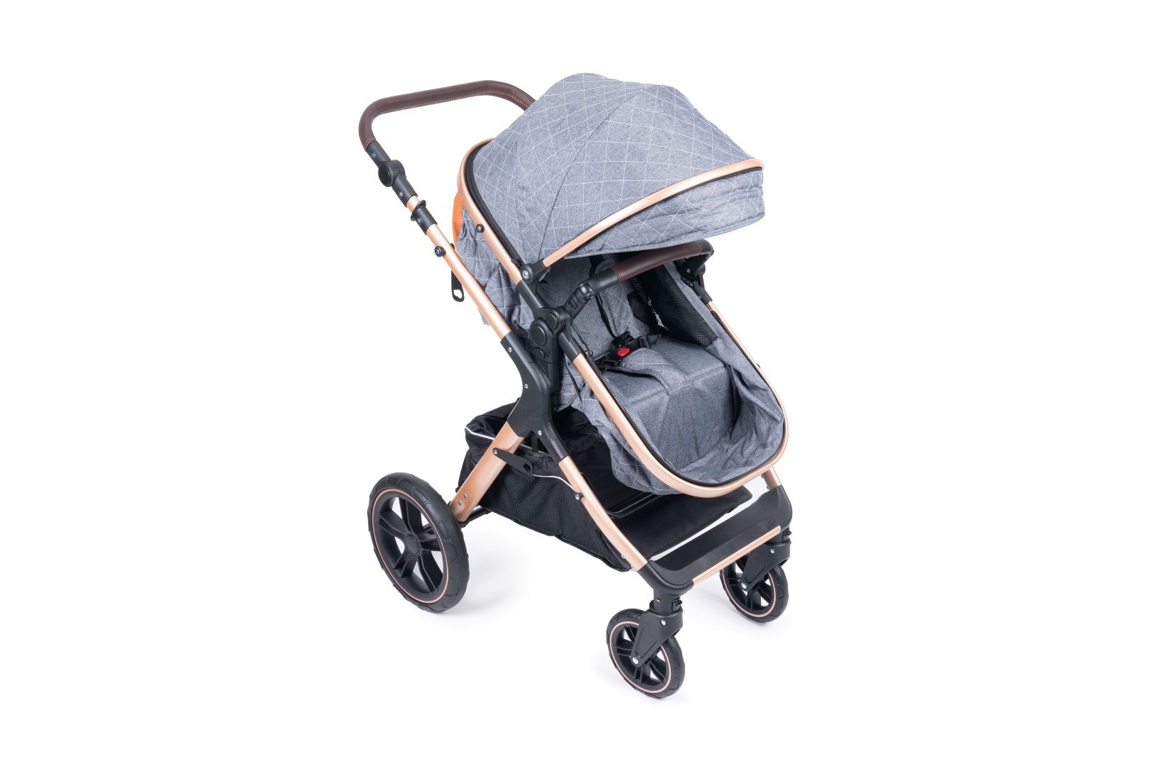 Belecoo one fold-to-half luxury pram 2 in 1 - Grey