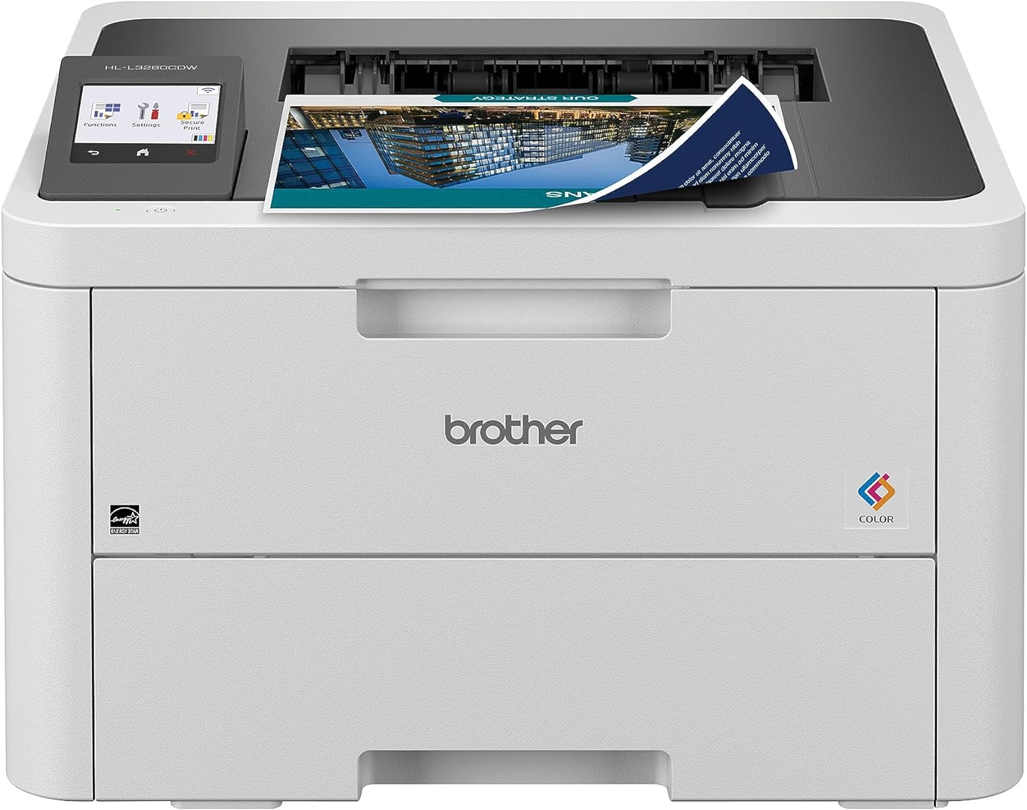 HL-L3280CDW Color Laser Printer, Fast & Compact Wireless Colour Laser LED Printer White